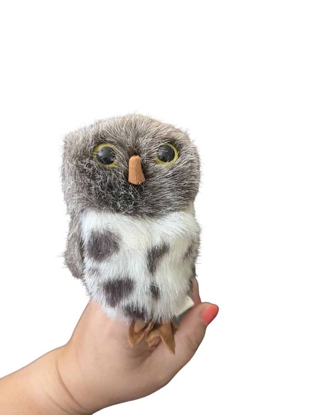 Mini Spotted Owl Finger Puppet by Folkmanis 4" Realistic Stuffed Animal Plush
